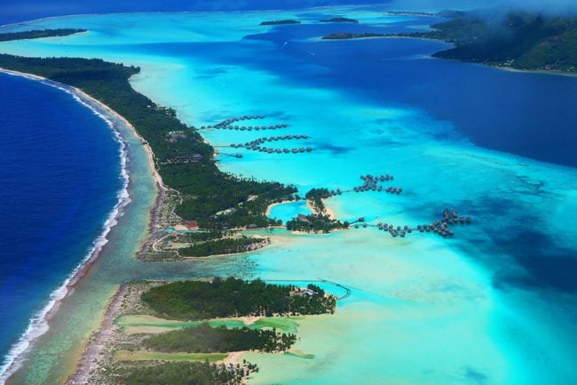 luxury resorts from the air bora bora french polynesia