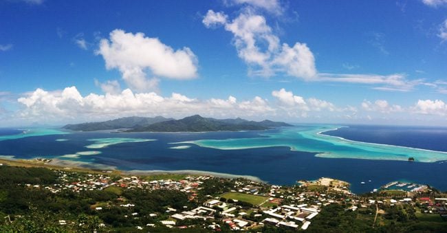 mount tapioi hike panoramic view of tahha Raiatea Island French Polynesia