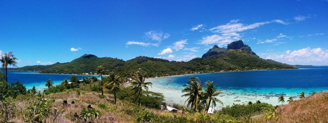 panoramic shot of bora bora french polynesia