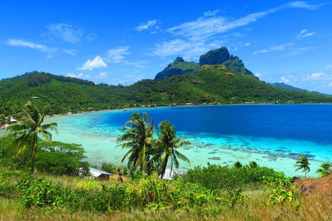 panoramic view of bora bora french polynesia