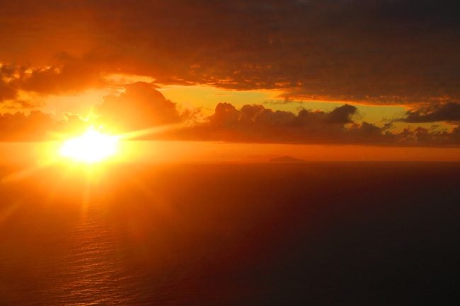 sunset over Maupiti french polynesia