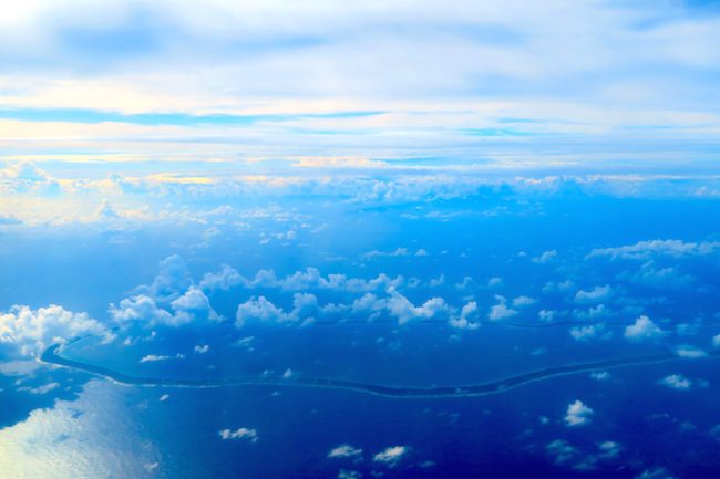 tuamotu atoll from the air french polynesia