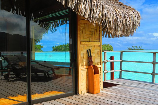 view from balcony at le tahaa luxury resort french polynesia