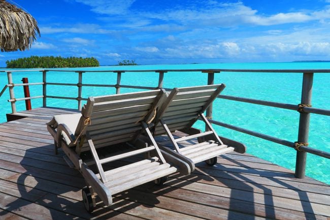 view from balcony le tahaa luxury resort french polynesia