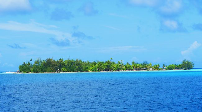 view of motu in bora bora french polynesia