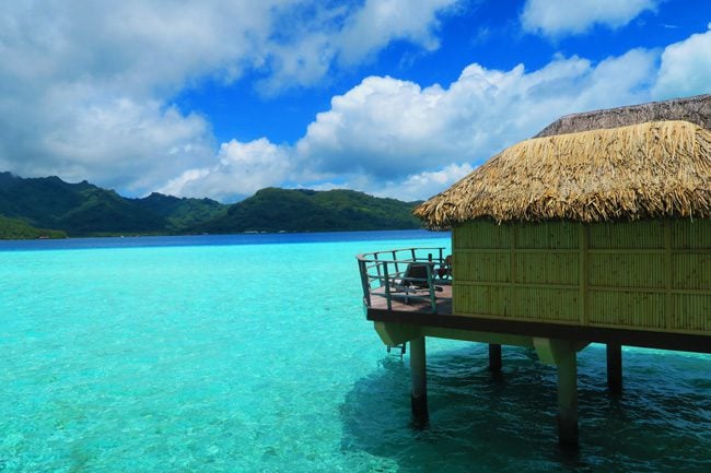 view of tahaa from bungalow le tahaa luxury resort tahaa french polynesia