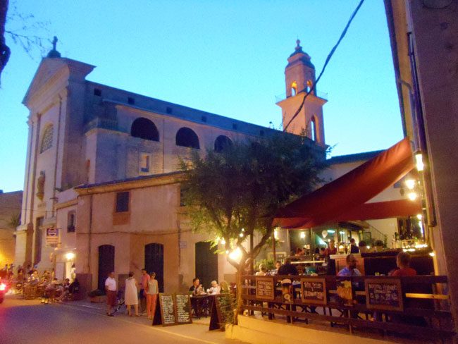 Ses Salines Mallorca village Spain at dusk