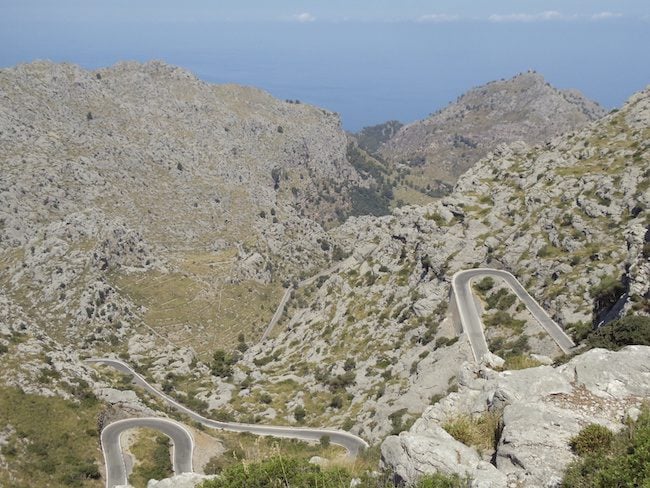 Winding road in Mallorca to Sa Calobra