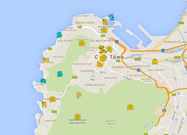 4 Days in Cape Town Itinerary Guide Map