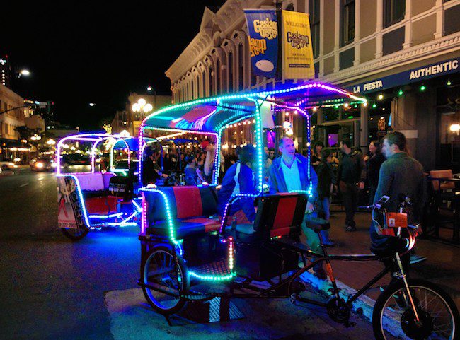 Gaslamp District San Diego poruszanie się na trójkołowcu