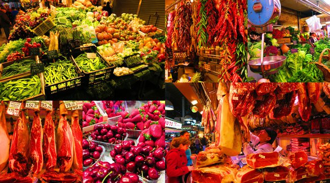 Mercat de la Boqueria Barcelona Fruits and Meats