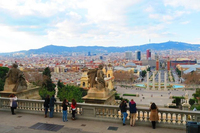 View from top of Placa d'Espanya