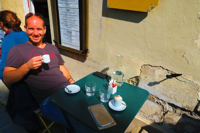Coffee in the Marais sunny day in Paris
