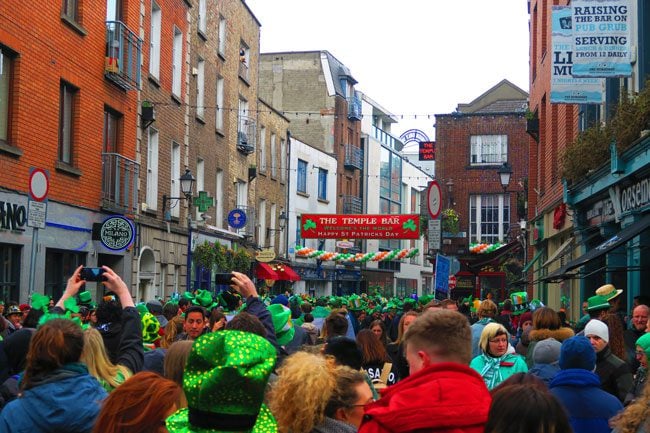 Temple Bar Dublin St Patricks Day