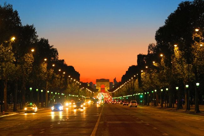 Arc de Triomphe Paris twighlight sunset photo