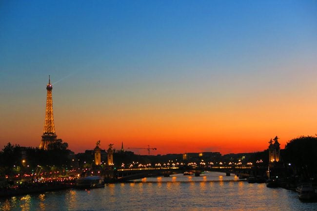 Eiffel Tower Paris twighlight sunset photo