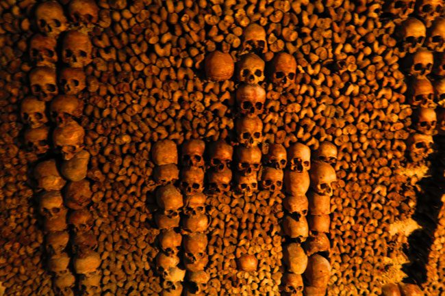 Catacombes Paris underground cemetery arch shaped