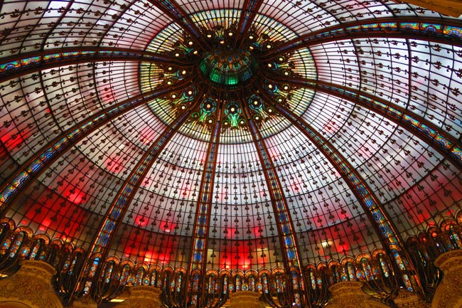 Classic ceiling at Gallery Lafayette Paris