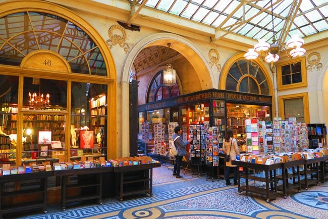 Galerie Vivienne book store Paris passage - rainy day in paris