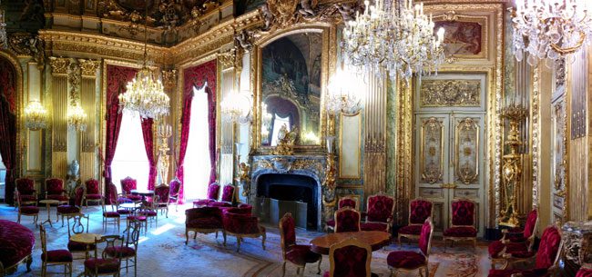 Louvre Musum Napoleon Chambers panoramic view