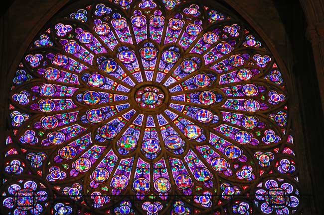 Notre Dam Paris stained glass rose window