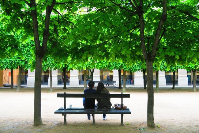 Paris romantic spot Jardins du Palais Royal Paris