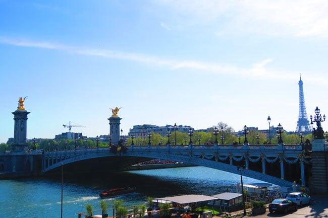 Pont Alexandre III Bridge Paris with Eiffel Tower