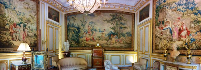 Tapestry Room panormaic view at Musee Jacquemart Andre Paris museum