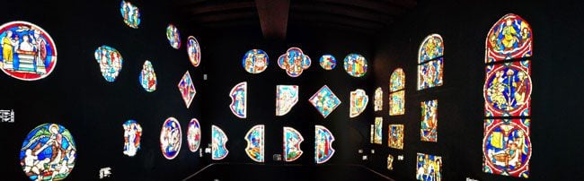 Cluny Museum of Medieval Art Paris staied glass panoramic view