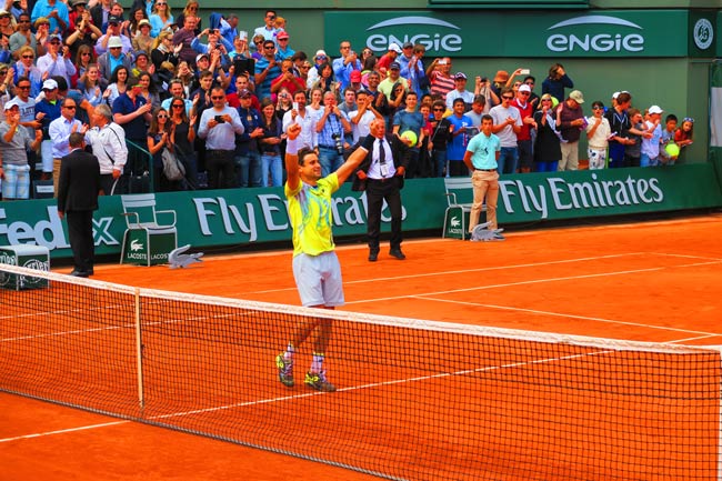 david ferrer roland garros celebrating