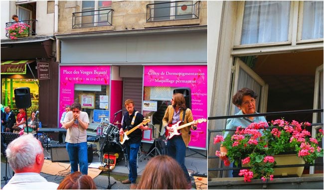 fete de la musique paris music festival marais woman from window