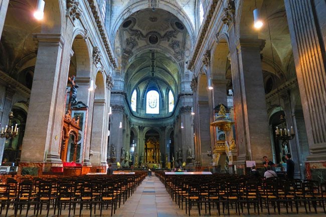 Inside church of saint sulpice