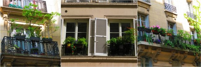 Latin quarter Parisian balconies springtime