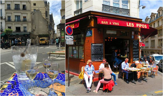 Les Pipos wine bar lating quarter paris