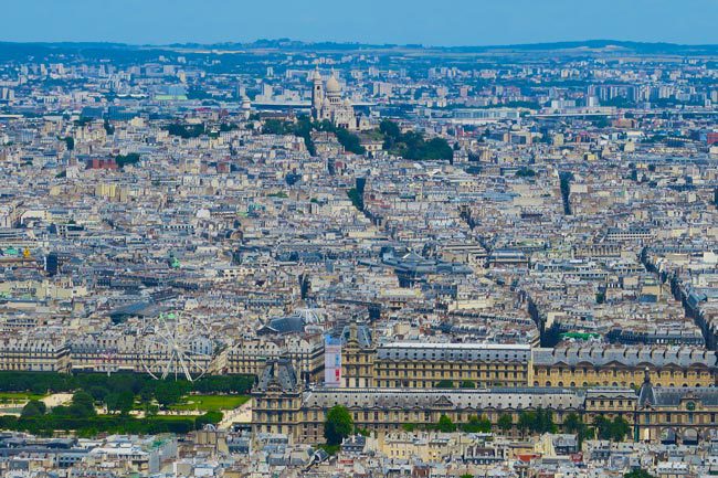 Louvre and Montmartre from Montparnasse Tower Paris