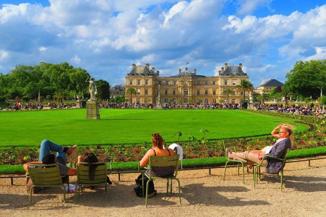 Luxembourg Gardens Paris metal chairs