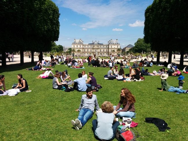 Luxembourg Garden Paris sit down lawn