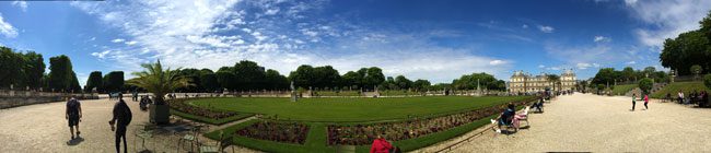 Luxembourg gardens paris panormaic view