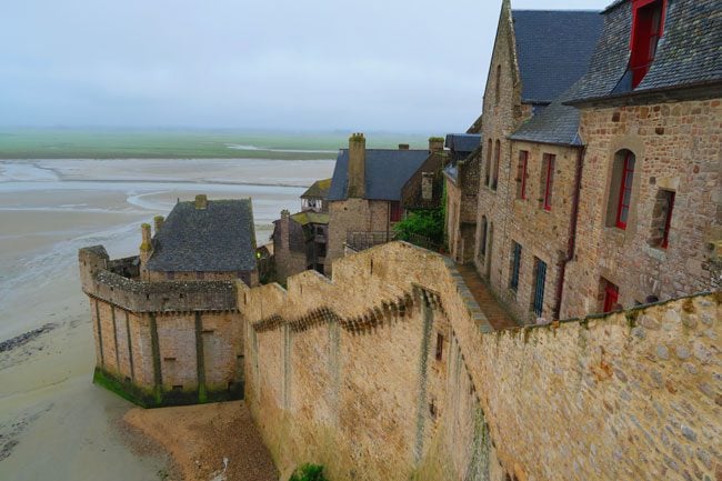 mont saint michel view of town from ramparts