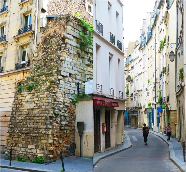 Old city wall Paris Latin Quarter
