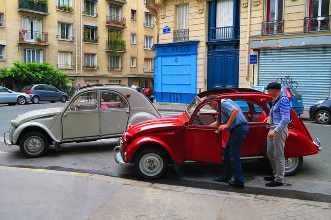 Paris antique cars latin quarter