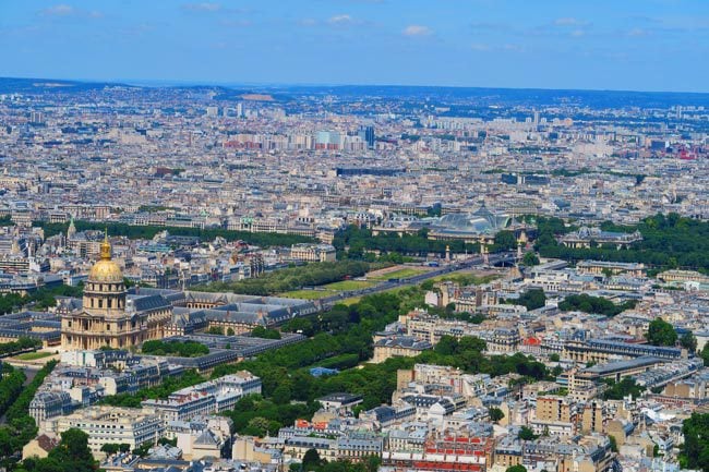 Pont Alexandre III and Grand Palais from Montparnasse Tower Paris