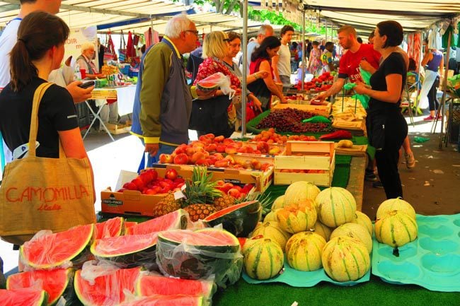 Shoppers at Edgar Quinet Market Paris