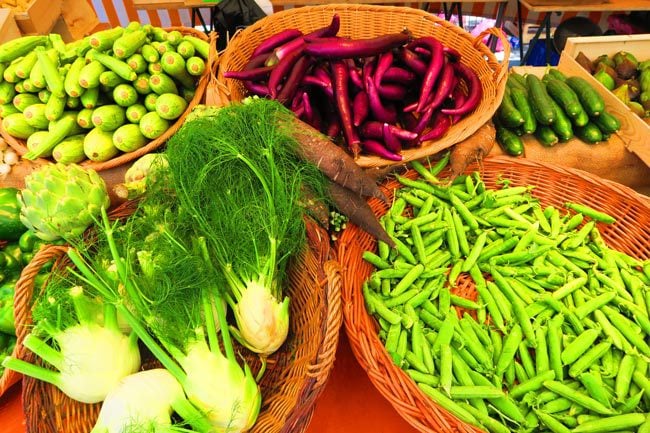 Vegetables at Edgar Quinet Market Paris