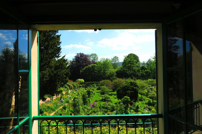 view of monet graden from bedroom giverny france