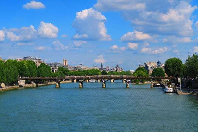 View of Seine bridges culinary weekend in Paris