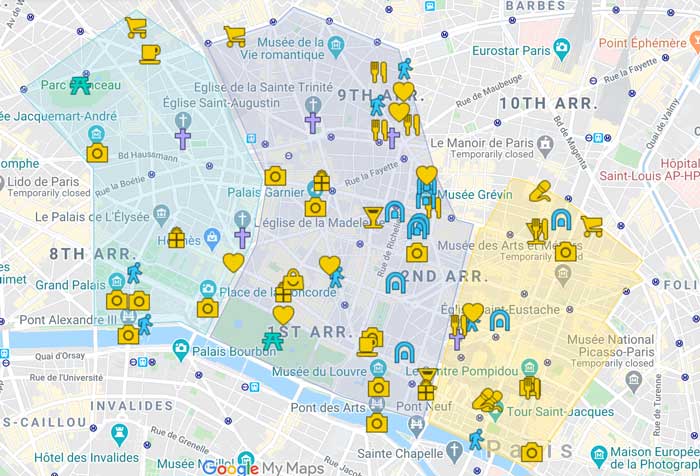 Paris Grand Boulevards Itinerary Map