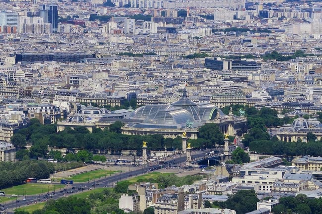 Aerial view of Grand Palais Paris