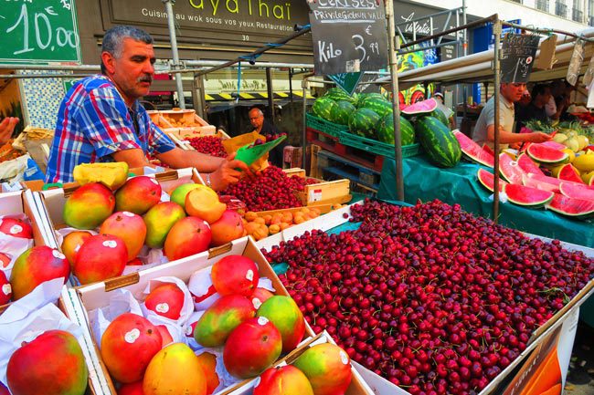 aligre market paris bastille cherries