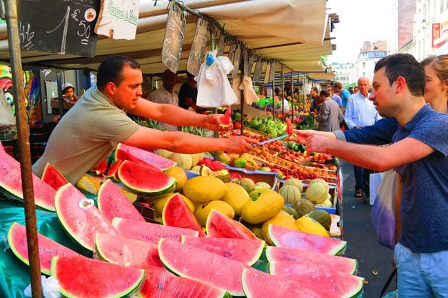 aligre market paris bastille watermelon